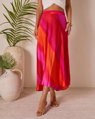 Citrus Moon Abstract Midi Skirt
