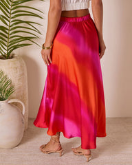 Citrus Moon Abstract Midi Skirt