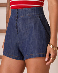 Kadina Buttoned Denim Shorts