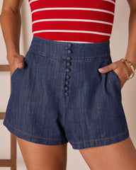 Kadina Buttoned Denim Shorts