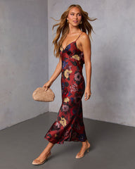 Golden Garden Slip Midi Dress