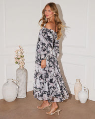 Moon Drenched Off The Shoulder Maxi Dress