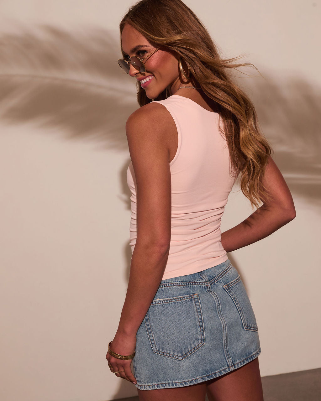 Mariala Ruched Square Neckline Tank