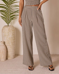 Salanah Wide Leg Gingham Pants