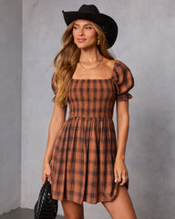 Heritage Plaid Smocked Mini Dress