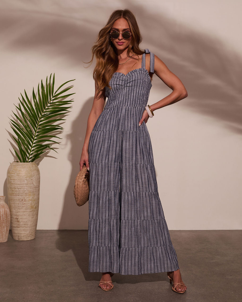Reima Pleated Shoulder Tie Jumpsuit