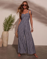 Reima Pleated Shoulder Tie Jumpsuit
