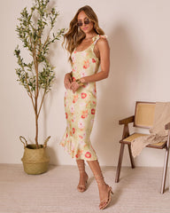 Calina Floral Satin Slip Dress