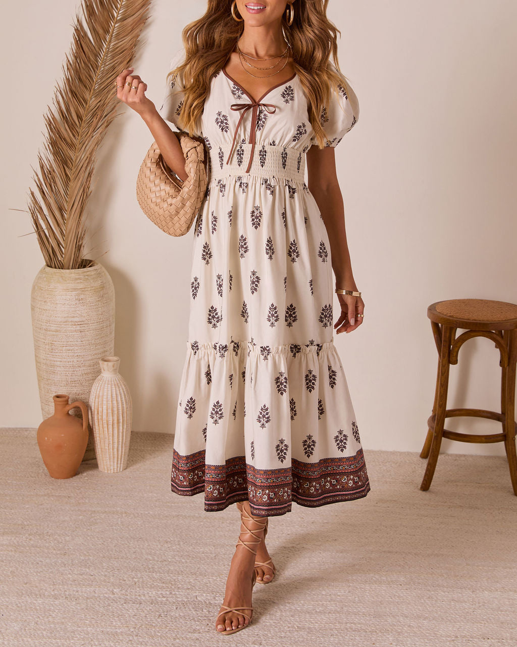 Creslen Fit And Flare Midi Dress