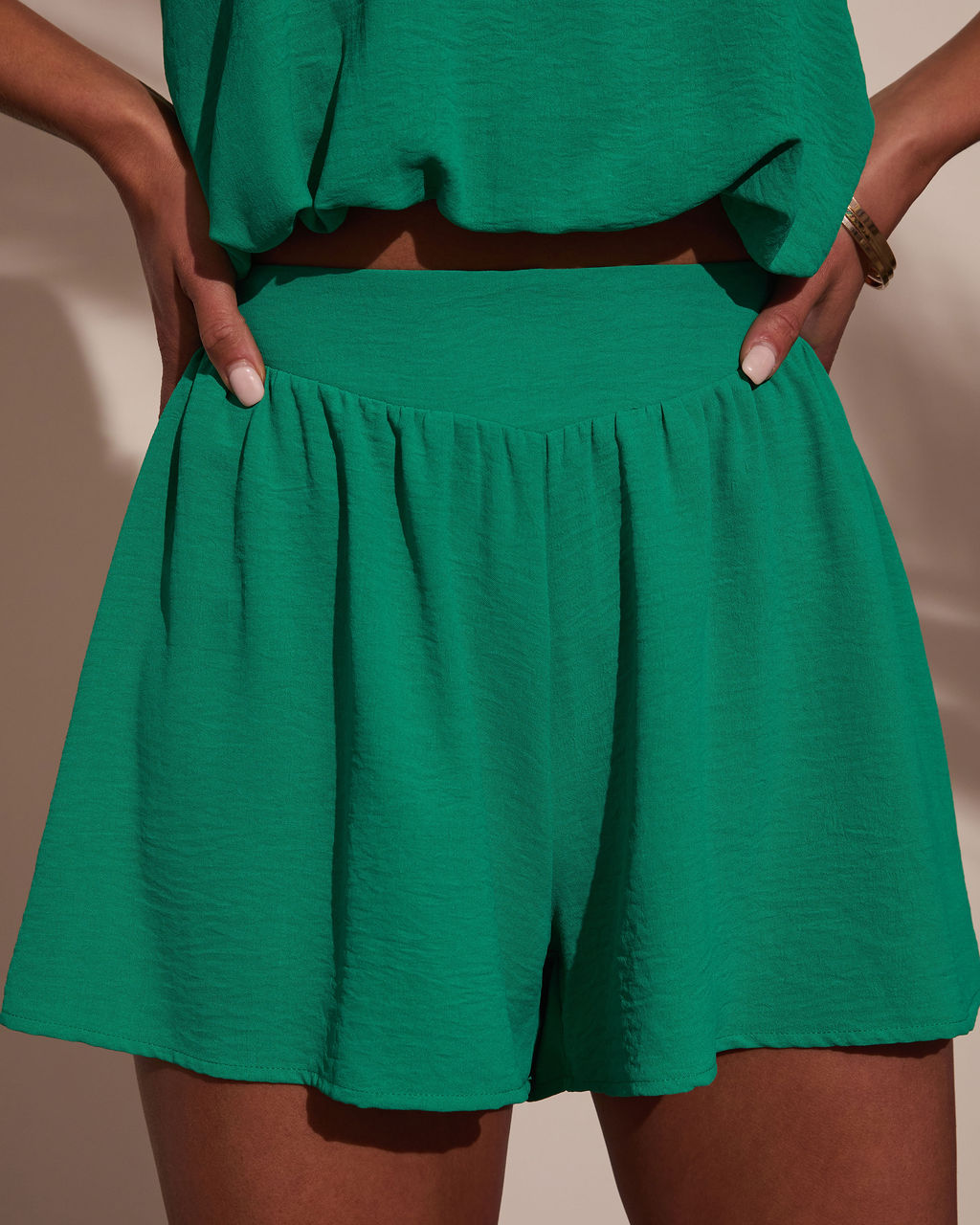 Franceen Pleated High Waist Shorts