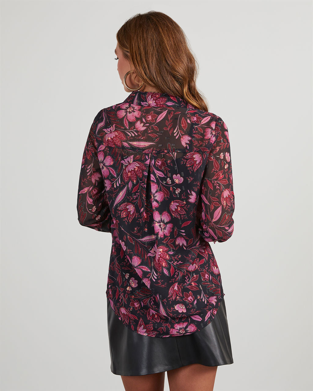 Kendra Printed Button Down Blouse