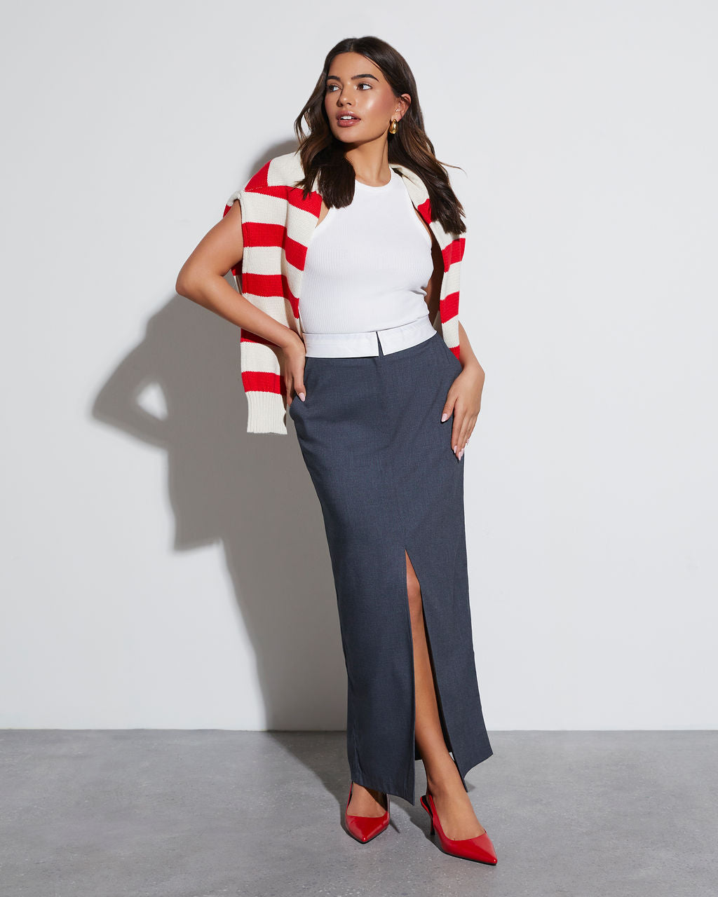 Boss Babe Pocketed Midi Skirt