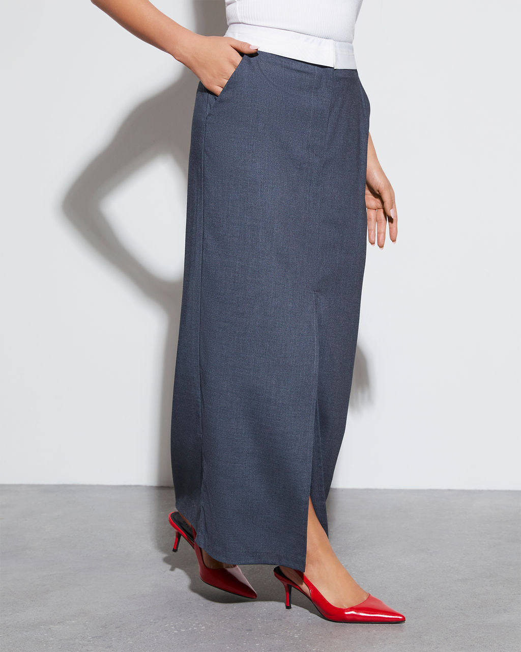 Boss Babe Pocketed Midi Skirt