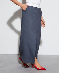 Boss Babe Pocketed Midi Skirt