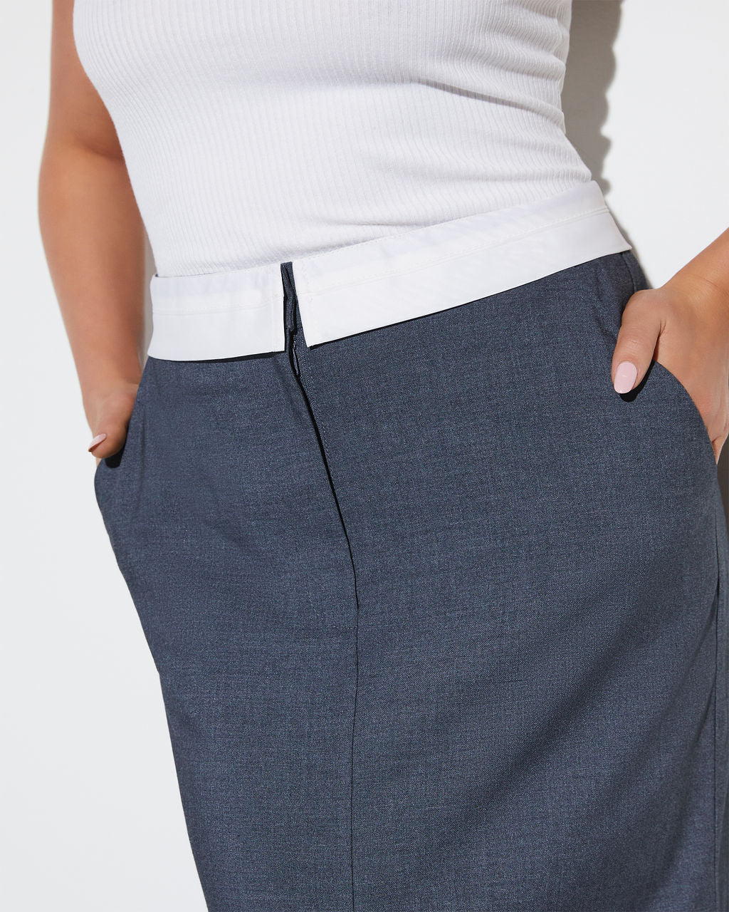 Boss Babe Pocketed Midi Skirt