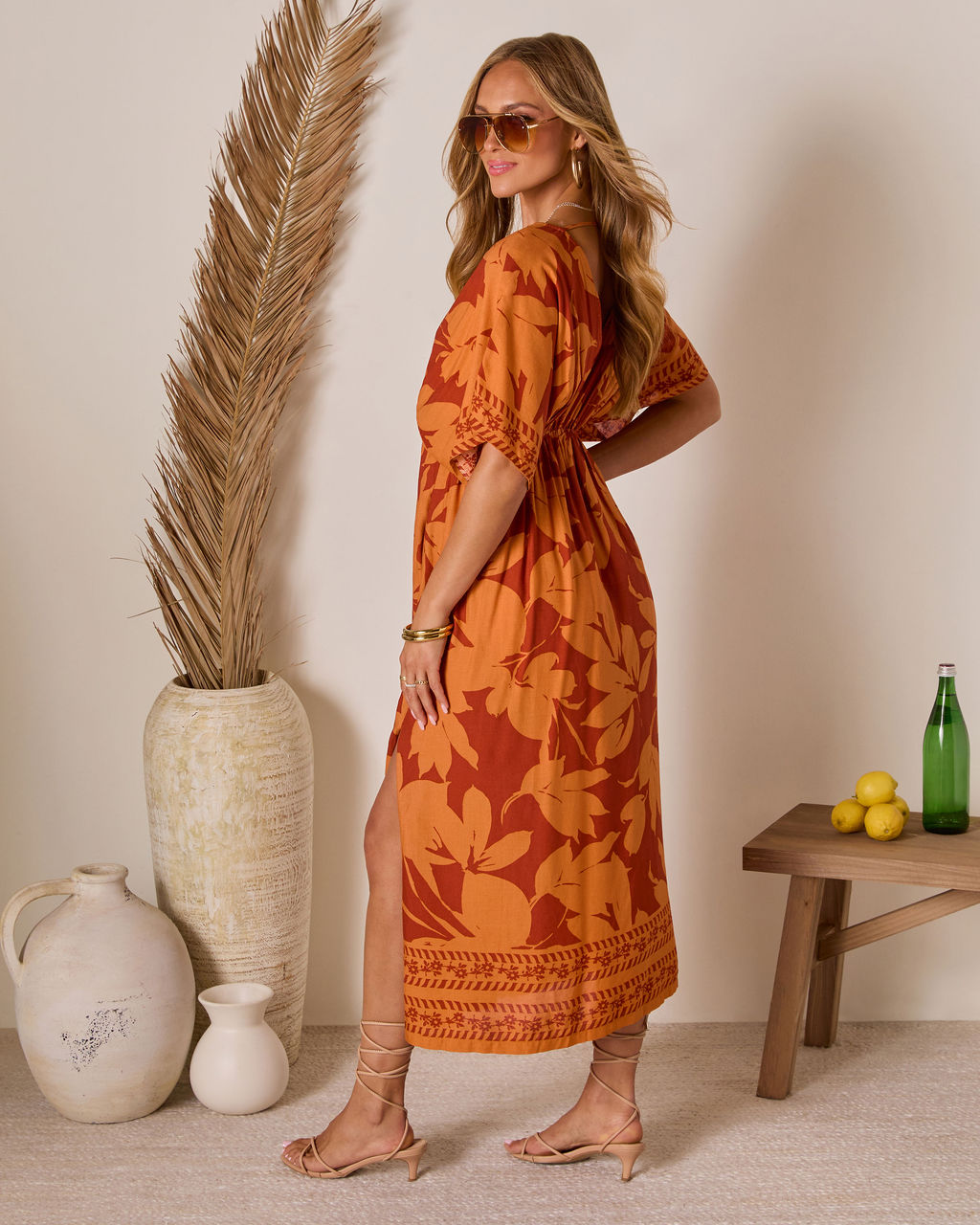 Palma Posh Tropical Midi Dress