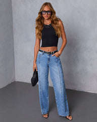 Mellorie Rigid Pintuck Straight Leg Jeans