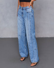 Mellorie Rigid Pintuck Straight Leg Jeans