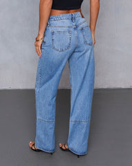 Mellorie Rigid Pintuck Straight Leg Jeans