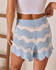 Barefoot Bloom Striped Open Knit Shorts