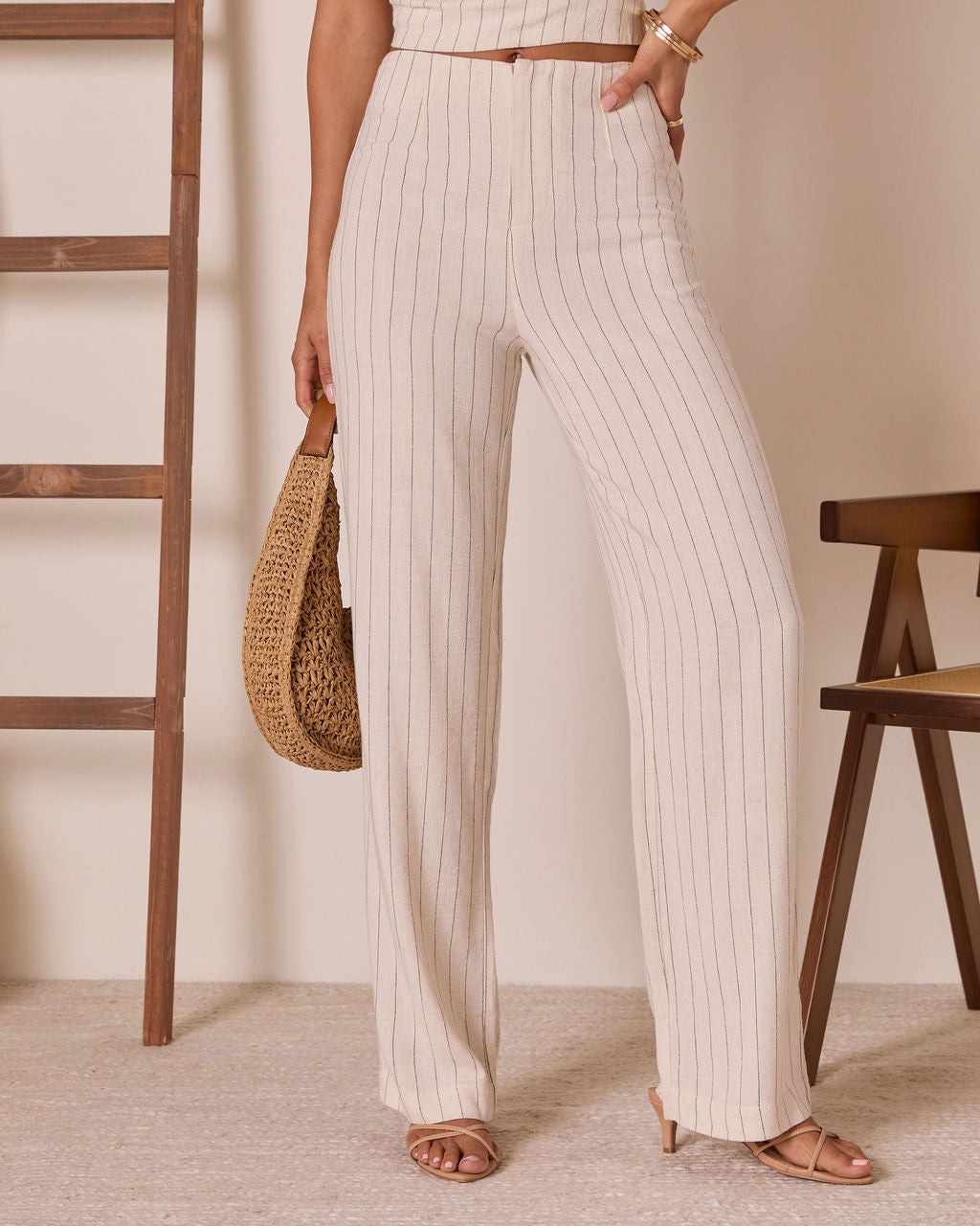 Corbiere Linen Pinstripe Pants
