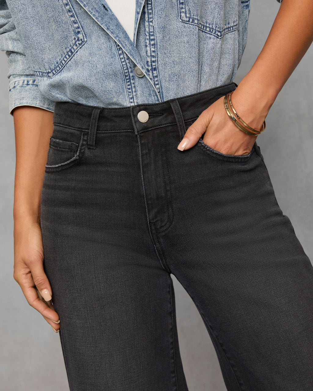 Sinoma Stretch High Rise Wide Leg Jeans