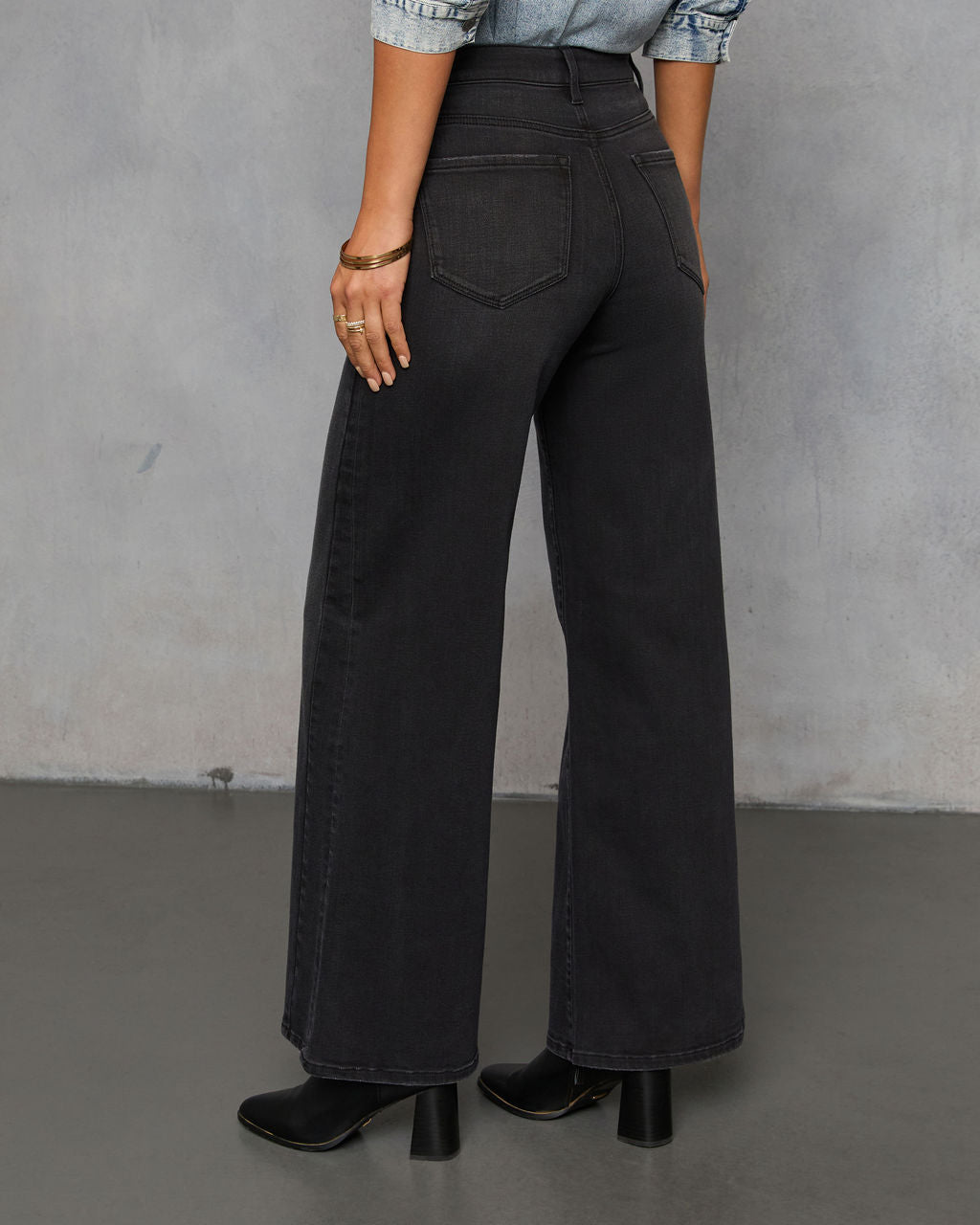 Sinoma Stretch High Rise Wide Leg Jeans