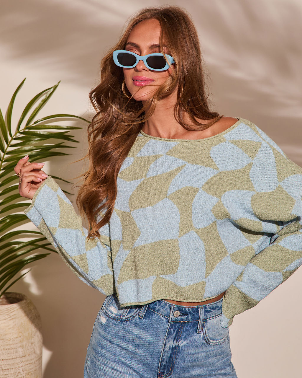 Rowyn Checkered Abstract Sweater