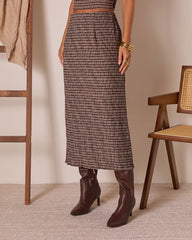 Haylow Plaid Midi Skirt
