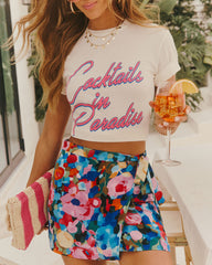 Cocktails In Paradise Short Sleeve Graphic Tee