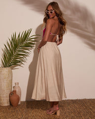 Logging Off Halter Crochet Maxi Dress