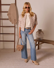 Amber Season Printed Quilted Bomber Jacket