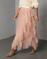 Serephine Tiered Ruffle Midi Skirt