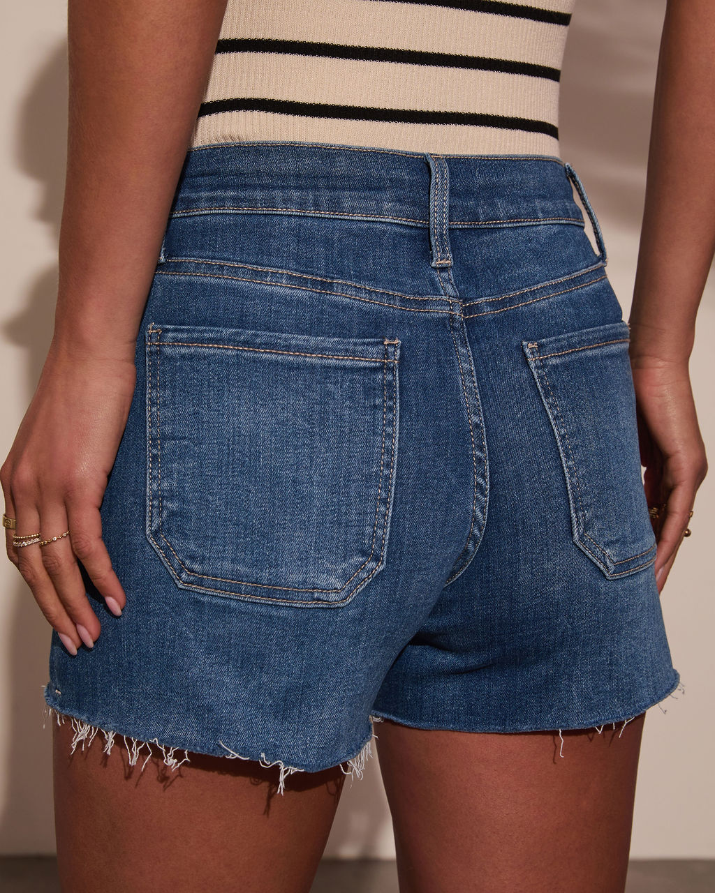 Carmela Drawstring Denim Shorts
