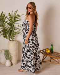 Windswept Strapless Waist Tie Maxi Dress