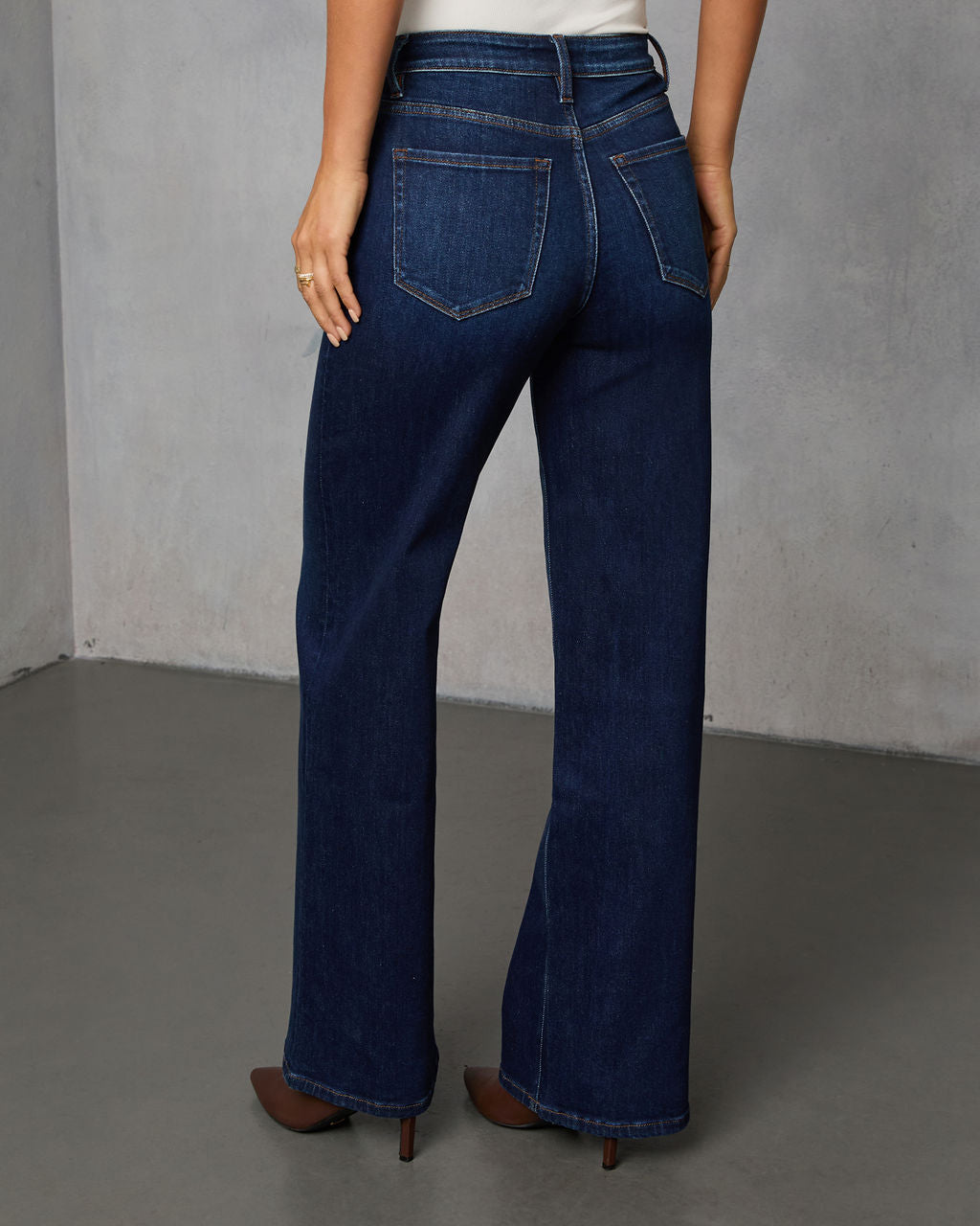 Lowland Stretch High Rise Relaxed Wide Leg Jeans