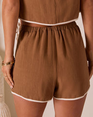 Howdy Sunshine Contrast Wrap Tie Skort