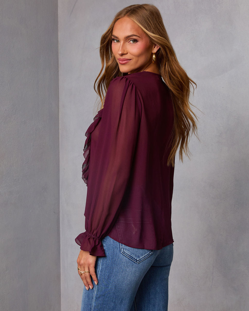 Prunella Ruffle Lace Up Top