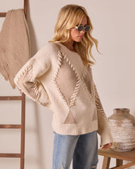 Chai Reverie Raised Stitch Knit Sweater