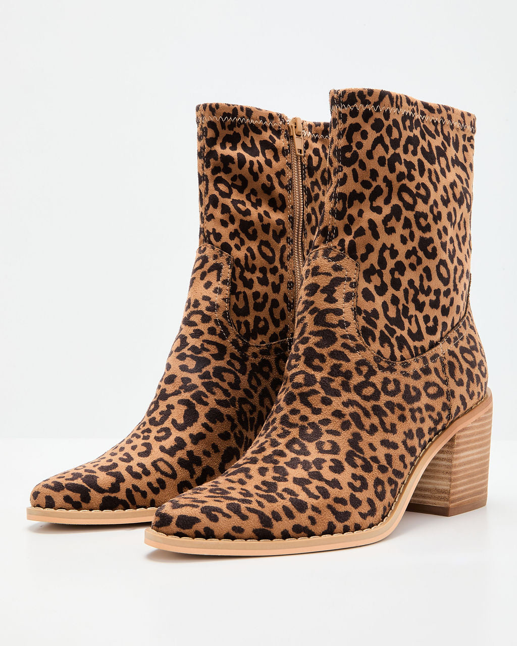 Alexie Leopard Print Suede Bootie