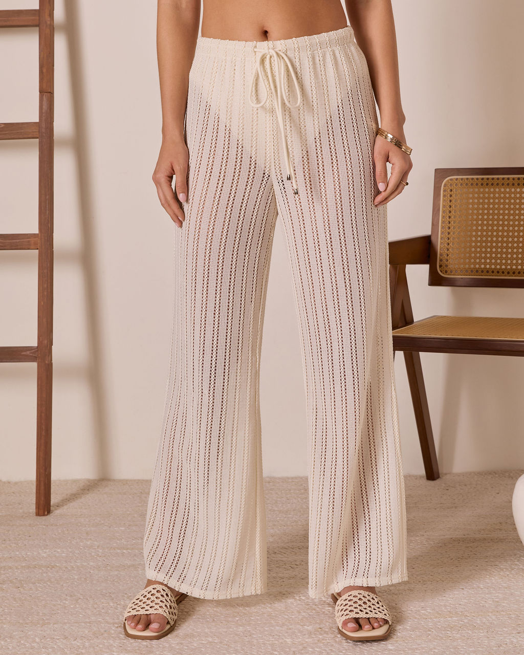 Gelato Please Open Knit Cover Up Pants