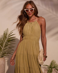 Good Timer  Halter A Line Maxi Dress