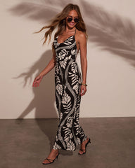 Marina Muse Printed Cowl Neck Jumpsuit