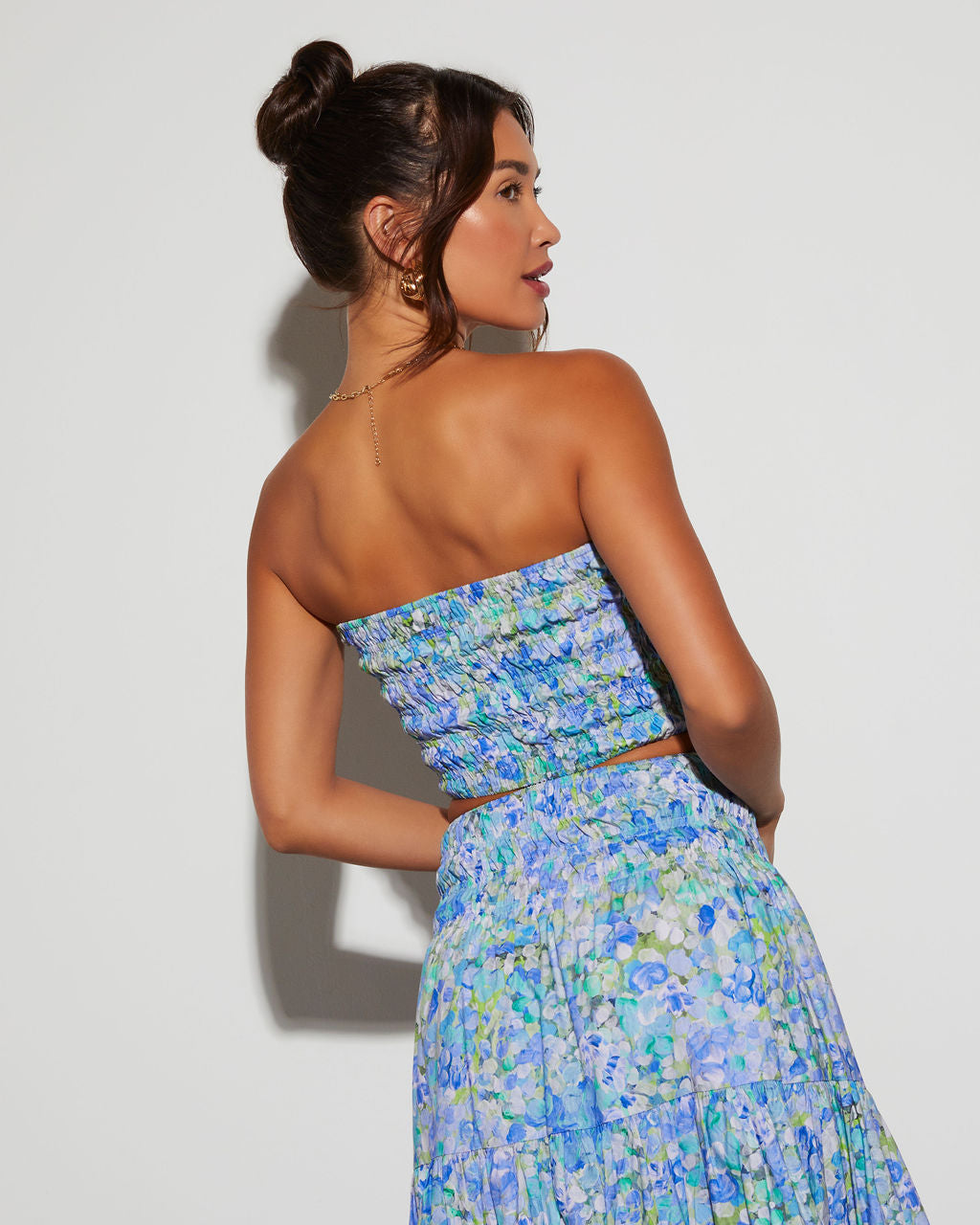 Angie Floral Cropped Tube Top