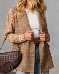 Crestfield Knit Sleeve Plaid Blazer