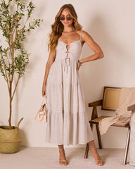 Barefoot Breeze Tiered Keyhole Maxi Dress