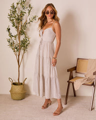 Barefoot Breeze Tiered Keyhole Maxi Dress