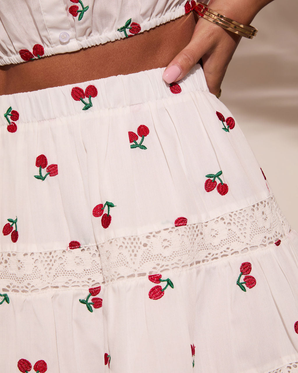 Celinea Cherry Print Mini Skirt