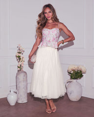 Tiah Pleated Tulle Maxi Skirt
