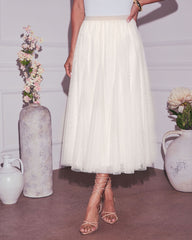 Tiah Pleated Tulle Maxi Skirt